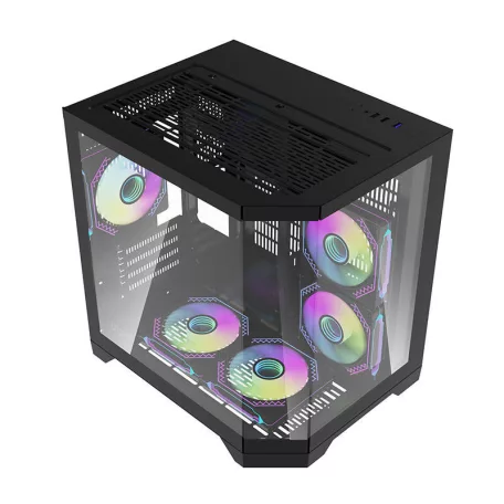 Darkflash FT350 számítógépház + 5 ARGB ventilátor (fekete)