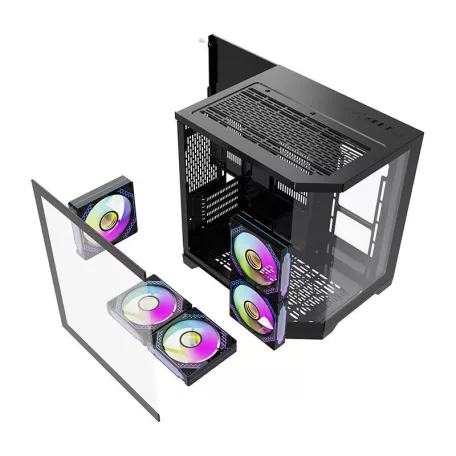 Darkflash FT350 számítógépház + 5 ARGB ventilátor (fekete)
