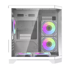   Darkflash FT350 számítógépház + 5 ARGB ventilátor (fehér)