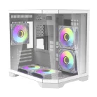 Darkflash FT350 számítógépház + 5 ARGB ventilátor (fehér)