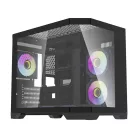 Darflash FT418 számítógépház + 6 ARGB ventilátor (fekete)