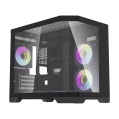   Darflash FT418 számítógépház + 6 ARGB ventilátor (fekete)