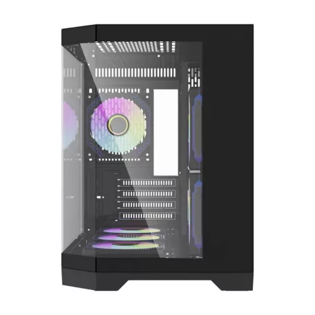 Darflash FT418 számítógépház + 6 ARGB ventilátor (fekete)