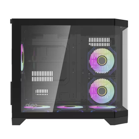 Darflash FT418 számítógépház + 6 ARGB ventilátor (fekete)