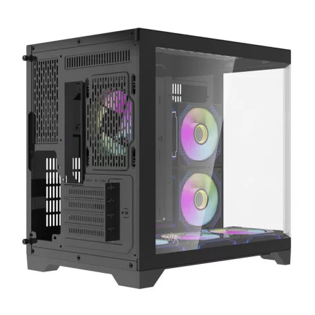 Darflash FT418 számítógépház + 6 ARGB ventilátor (fekete)