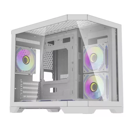Darkflash FT418 számítógépház + 6 ARGB ventilátor (fehér)