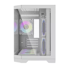   Darkflash FT418 számítógépház + 6 ARGB ventilátor (fehér)