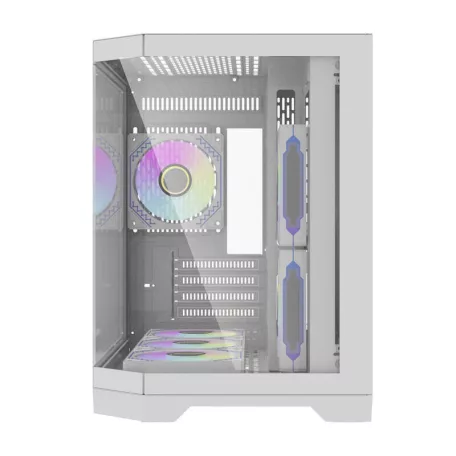 Darkflash FT418 számítógépház + 6 ARGB ventilátor (fehér)