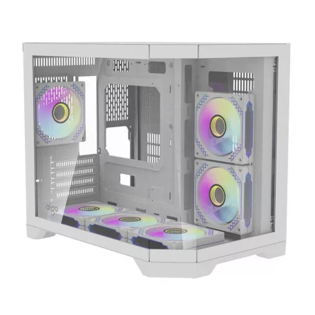 Darkflash FT418 számítógépház + 6 ARGB ventilátor (fehér)