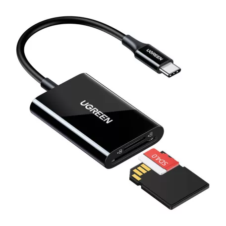 UGREEN CM265 2 az 1-ben USB-C kártyaolvasó (fekete)