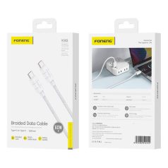 Foneng XS02 USB-C-USB-C kábel, 60W, 1,2m (fehér)