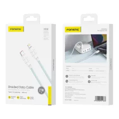 Foneng XS02 PD27W USB-C-Lightning kábel, 1.2m (kék)