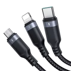   Többfunkciós USB-ről USB-C-re 2x Lightning Micro Joyroom kábel S-A18