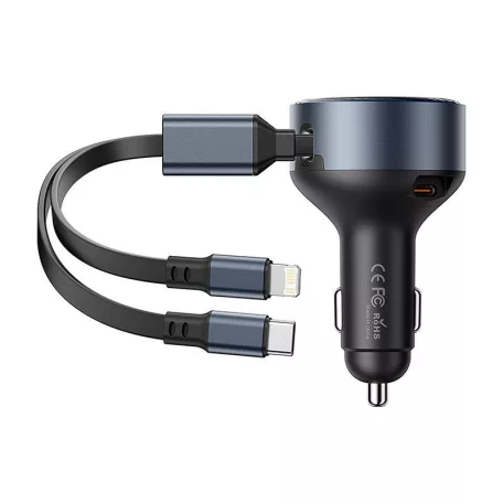Vention FFOB0 USB-C autós töltő + USB-C/Lightning 30W kábel