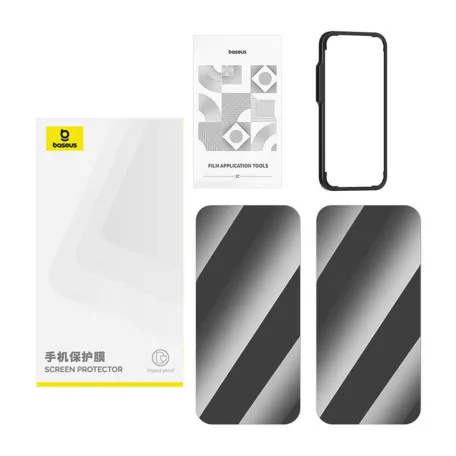 Baseus edzett üveg iPhone 15 Pro Max készülékhez 2 db-os csomag.