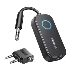   UGREEN CM671 Bluetooth 5.3 adó/vevő, mini jack 3,5 mm, 300mAh + repülőgépes adapter