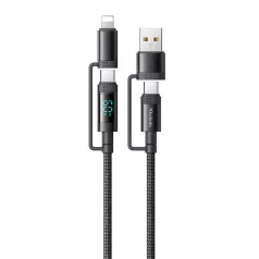   McDodo 4 az 1-ben USB-C/A USB-C/Lightning kábel CA-1990 1.2m (fekete)