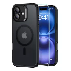   ESR hibrid tok (HaloLock) iPhone 16 készülékhez képernyővédő készlettel (fekete)