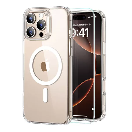 ESR hibrid tok (HaloLock) iPhone 16 Pro készülékhez képernyővédő készlettel (átlátszó)