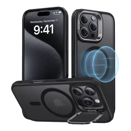 Hibrid tok (HaloLock) ESR állvánnyal iPhone 16 Pro készülékhez (fekete)