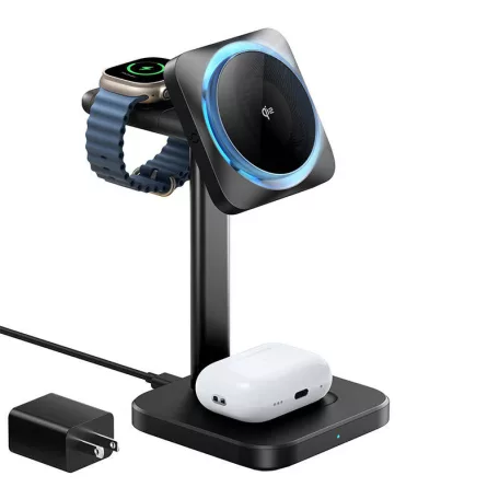 Vezeték nélküli 3 az 1-ben töltőállomás (HaloLock) ESR Qi2 CryoBoosttal