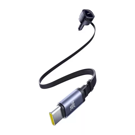 Baseus Enjoyment Max autós töltő USB-C+USB-C kábelekkel 60W Fekete