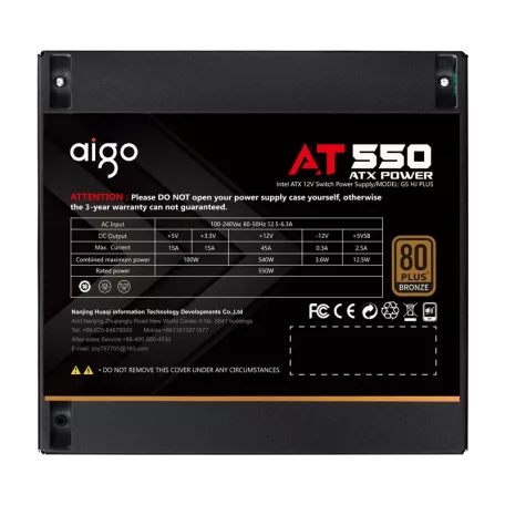Aigo AT750 számítógépes tápegység (fekete)