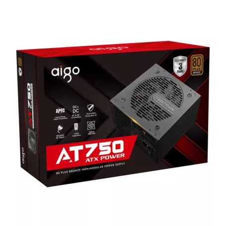 Aigo AT750 számítógépes tápegység (fekete)