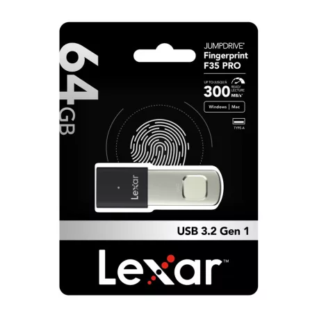 Lexar Fingerprint F35pro USB 3.2 64 GB-os pendrive