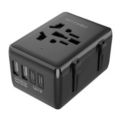   BlitzWolf BW-TA1 4 az 1-ben utazós adapter 2xUSB+USB-C+PD, 20W