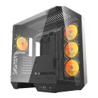 Darkflash DY470 számítógépház (fekete) + 4 ventilátor + GPU konzol