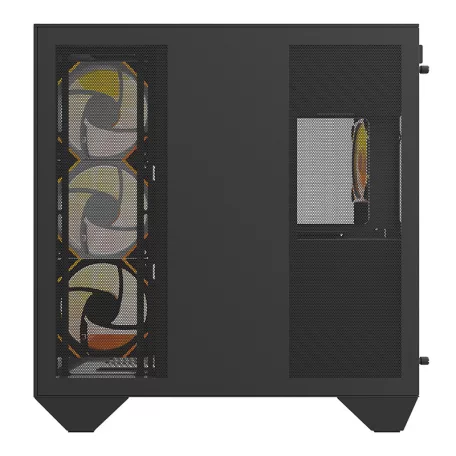 Darkflash DY470 számítógépház (fekete) + 4 ventilátor + GPU konzol