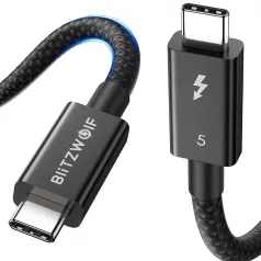 BlitzWolf BW-HDC8 USB-C-USB-C kábel, 240W, 0,5m (fekete)