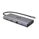 Ugreen CM639 USB-C Hub, HDMI, VGA, 2x USB-C 3.2 10Gbps, 2x USB, SD/TF, RJ45, AUX 3.5mm, PD, 4K 60 Hz