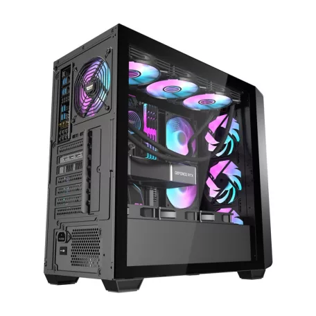 Darkflash DS900WD számítógépház (fekete) + 4 ventilátor