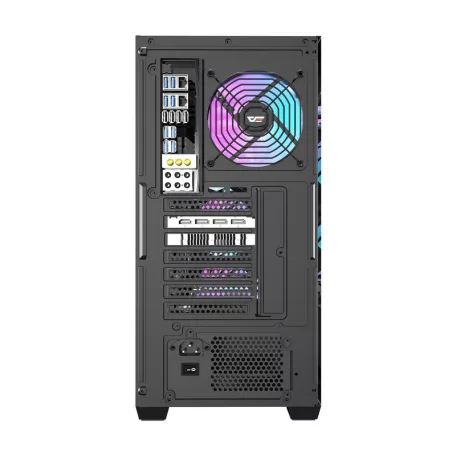 Darkflash DS900WD számítógépház (fekete) + 4 ventilátor