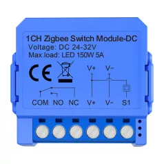   Avatto ZWSM16-DC32V-1 1-csatornás ZigBee kapcsolómodul potenciálmentes érintkezővel
