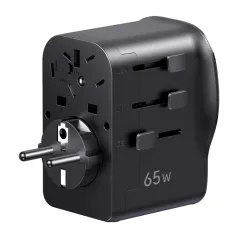   Ugreen S550 univerzális utazási adapter / hálózati töltő, 65W, 2x USB-C, 1x USB-A