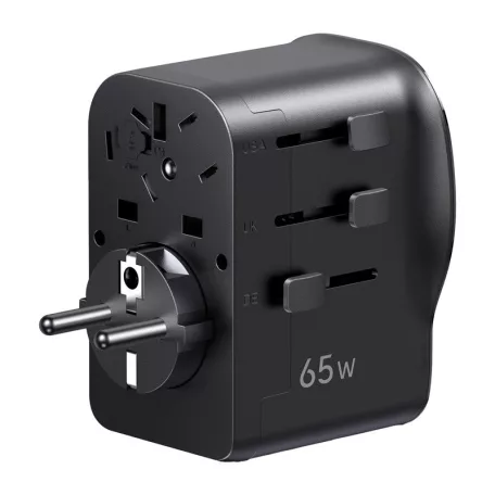 Ugreen S550 univerzális utazási adapter / hálózati töltő, 65W, 2x USB-C, 1x USB-A