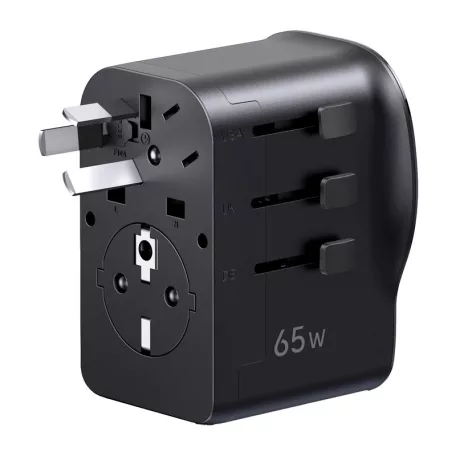 Ugreen S550 univerzális utazási adapter / hálózati töltő, 65W, 2x USB-C, 1x USB-A