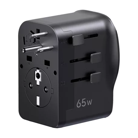 Ugreen S550 univerzális utazási adapter / hálózati töltő, 65W, 2x USB-C, 1x USB-A