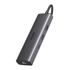   UGREEN CM512 6 az 1-ben USB-C adapter, HDMI 4K@60Hz, 2x USB, RJ45, 100 W, PD
