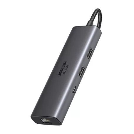 UGREEN CM512 6 az 1-ben USB-C adapter, HDMI 4K@60Hz, 2x USB, RJ45, 100 W, PD