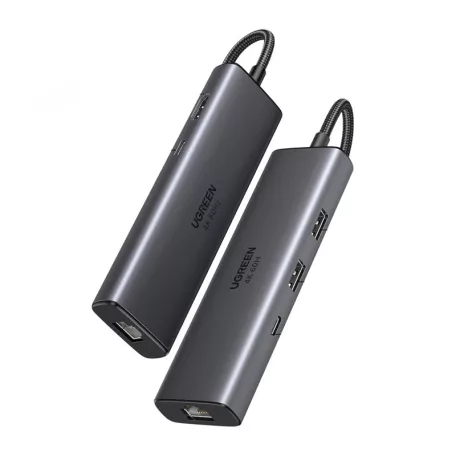 UGREEN CM512 6 az 1-ben USB-C adapter, HDMI 4K@60Hz, 2x USB, RJ45, 100 W, PD