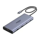 UGREEN CM639 10 az 1-ben USB-C adapter/hub, 2x HDMI, 2x USB, RJ45, SD/TF, 100 W PD