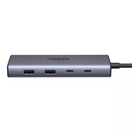 UGREEN CM639 10 az 1-ben USB-C adapter/hub, 2x HDMI, 2x USB, RJ45, SD/TF, 100 W PD