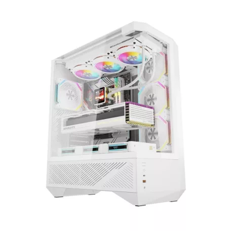 Darkflash DY460 számítógépház (fehér) + 4 ARGB ventilátorok