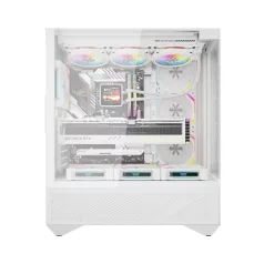   Darkflash DY460 számítógépház (fehér) + 4 ARGB ventilátorok