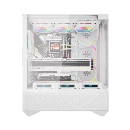 Darkflash DY460 számítógépház (fehér) + 4 ARGB ventilátorok