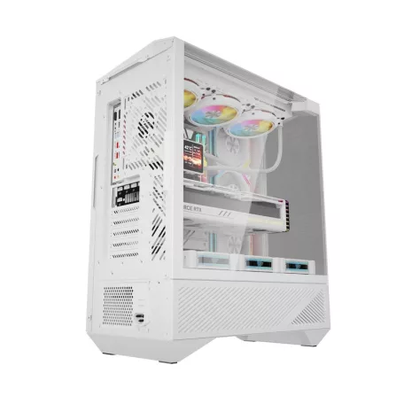 Darkflash DY460 számítógépház (fehér) + 4 ARGB ventilátorok